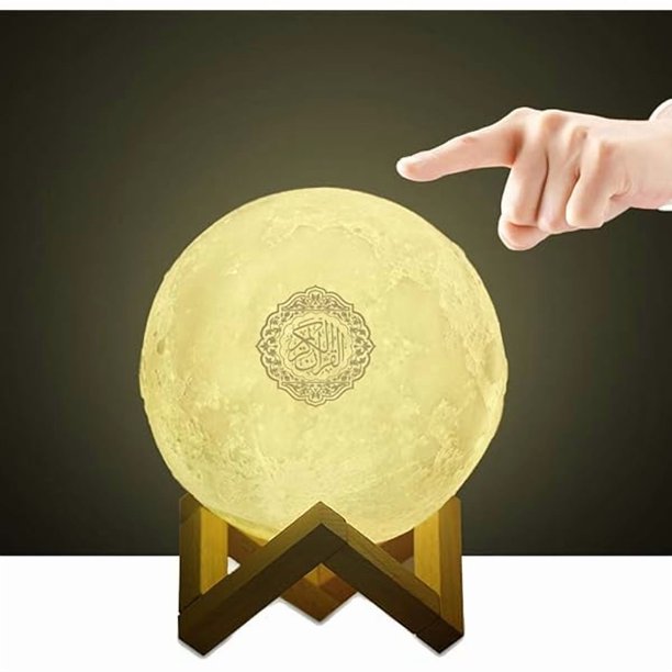 wonima11 3D Moon Quran Speaker Light, Portable Quran Speaker APP Control Remote Small Moon Light Night Light with Bluetooth Eid Mubarak hajj Gifts…