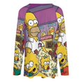 thumbnail image 5 of Simpsons Womens T Shirts V Neck Long Sleeve Tops Causal Loose Summer T-Shirts L, 5 of 7