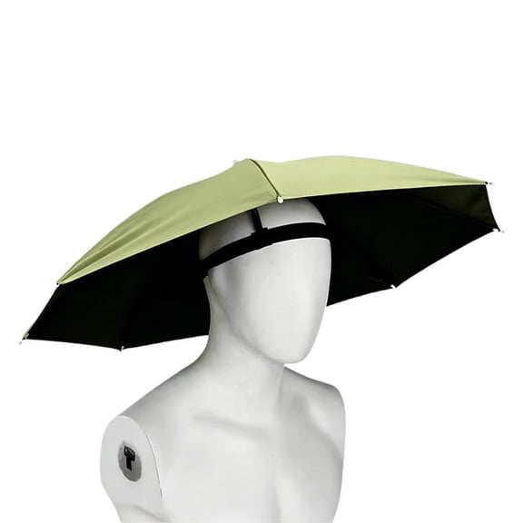 Large Head Mounted Umbrella Hat, Hands Free Sun Cap Umbrella for Fishing Gardening Outdoor Work