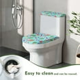 thumbnail image 4 of COEQINE Toilet Lid Dust Cover 2 Piece Set Stretchable Easy Installation Elastic Bottom Toilet Cover Set for Indoor Decoration, Watermelon Glasses Starfish Life Buoy Leaf, 4 of 7