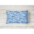 thumbnail image 2 of Carolines Treasures BB7575PW1216 Watercolor Nautical Whales Canvas Fabric Decorative Pillow  12H x16W multicolor, 2 of 3