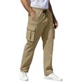 thumbnail image 2 of Clossjun Men's Casual Cargo Pants Daily Wear Work Out Pants With Pockets Breathable Elastic Waist Athletic Pants for Hiking Street Wear L, 2 of 6