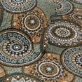 thumbnail image 7 of 3-Piece Full/Queen Size Bedspread Coverlet Set - Green Mandala Quilt with 2 Pillow Shams, Microfiber, 7 of 7