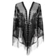 thumbnail image 1 of Chales y envolturas INSPIRE CHIC para vestidos de noche, bufandas triangulares de malla de encaje con flecos y borlas para mujeres en bodas y fiestas formales 74.8x28.3" Negro, 1 of 5