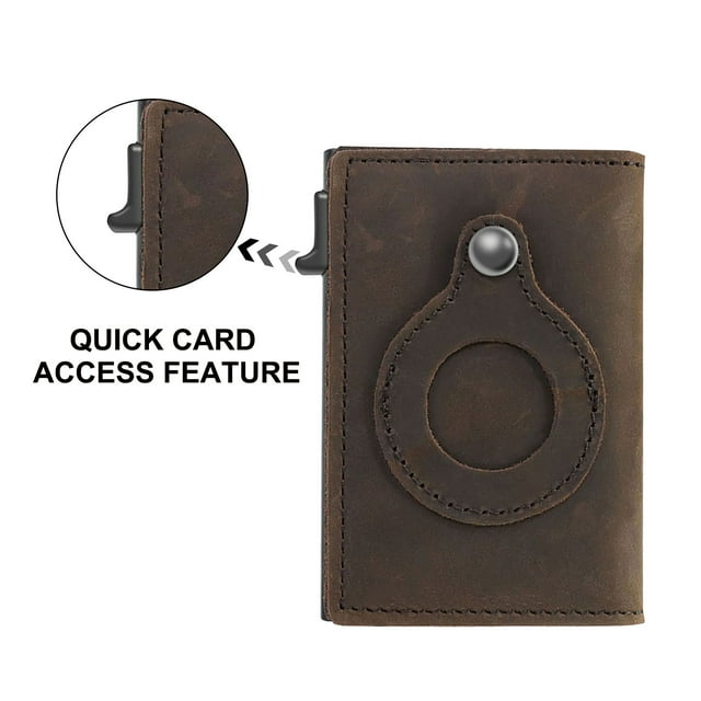 Daisyyozoid Wholesale Leather Wallet With Protective Case For Airtags Multifunctional Buckle Card Bag Compatible With AirTag Sleeve For Men