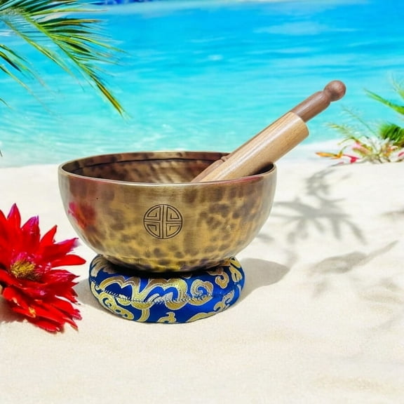 6 Inch Full moon Tibetan Bowl Himalayan singing bowl-healing Yoga Set Bowl