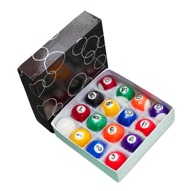 Ruiboury 16 Pieces Mini Billiard Balls Small Ball Pool Set for Home Recreational Sport 32mm 25mm