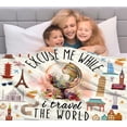 thumbnail image 4 of Travel Blanket Gifts for Women Travelers Adult Mem,Flannel Travel Accessories Throw Blankets World Traveler Favor Presents for People Who Love Traveling Blanket 50"X40", 4 of 7