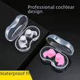 thumbnail image 4 of Tapones para los oídos para natación Tapones para los oídos de silicona en espiral profesionales a prueba de agua Juego de pinzas para la nariz Equipo de natación Tapones para los oídos de, 4 of 5