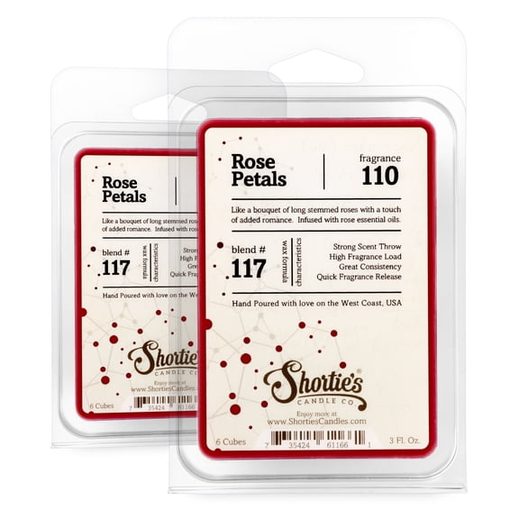 Rose Petals Wax Melts Multi Pack - Highly Scented   Natural Oils - Shortie's Candle Company