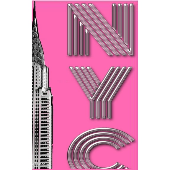 New York City Chrysler Building pink Drawing Writing creative blank journal: Hot Pink New York City Chrysler Building cr, (Paperback)
