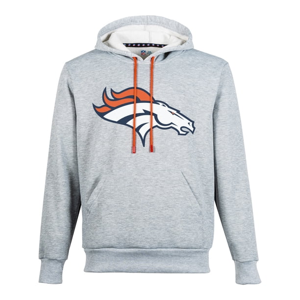 NFL Sudadera Hoodie Denver Broncos Gris para Hombre, Talla Chica