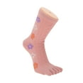thumbnail image 2 of Unique Bargains 1 Pair Five Toe Socks Comfortable Mid-length Cute Flower Socks for Women Pink, 2 of 6