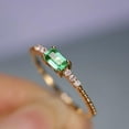 thumbnail image 5 of 14k Solid Gold Ring Genuine Emerald Ring Dainty Emerald Cut Emerald Ring Moissanite Accented Wedding Ring Natural Emerald Ring Gift For Her, 5 of 5