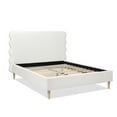 thumbnail image 6 of Jennifer Taylor Home Stockholm Modern Wavy Headboard Platform Bed, Queen, Antique White Polyester, 6 of 10