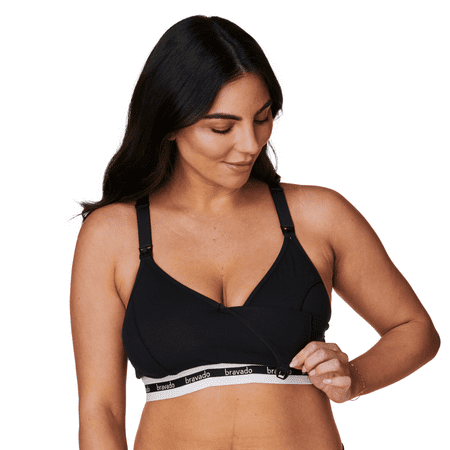 BRAVADO! DESIGNS Sustainable Original Pumping and Nursing Bra | Organic Cotton | Black | M