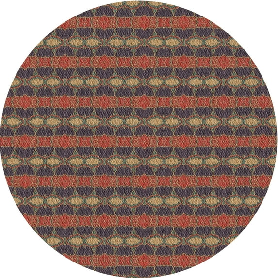 Ahgly Company Machine Washable Indoor Round Transitional Dark Almond Brown Area Rugs, 8' Round