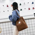 thumbnail image 3 of Bolso de compras de pana plegable informal, bolso de mano reutilizable ecológico de alta calidad, bolsos de hombro ligeros, 3 of 5