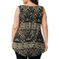 thumbnail image 3 of Plus Size Womens Tank Summer Printed Sleeveless Flared Trendy Casual Blouse Button Tunic Shirt Tops, 3 of 5