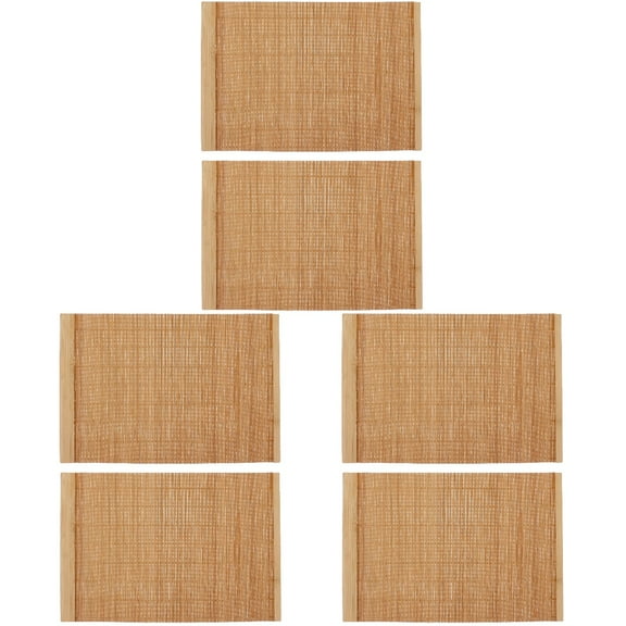 6Pcs Fashion Bamboo Wood Placemats Anti-Slip Table Mat Waterproof Placemats