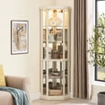 thumbnail image 2 of Corner Glass Showcase with Lights | Present Antiques and Collectibles | Soft and Relaxing Design | Ample Storage in Two Sections, 2 of 2