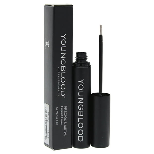 Delineador líquido de metales preciosos - Sterling de Youngblood para mujeres - Delineador de ojos de 0,15 oz Youngblood Youngblood Precious Metal Liquid Liner - Sterling Delineador de ojos Dama 0.15oz