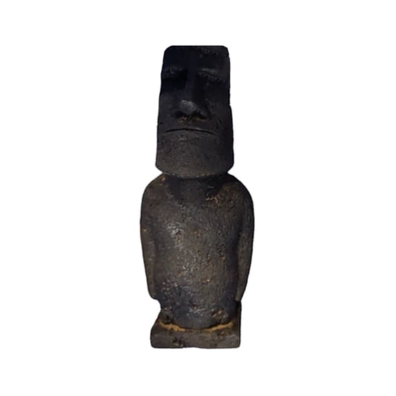 Handmade Cast Iron Easter Island Moai Statue Decor, Ancient Monolithic Head Sculpture Figurine for Home, Office, and Desktop