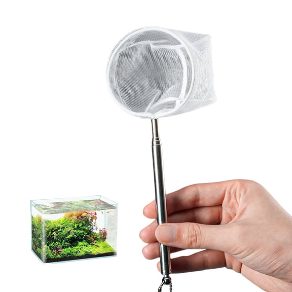 lixuesong Adjustable Extendable Fish Net For Aquariums With Stainless Steel Handle And Fine Nylon Nettings for Tanks