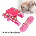 thumbnail image 2 of Small Animal Outdoor Walking Harness Pink Plaid Vest Leash Set Chest Strap for Ferret Chinchilla SquirrelS, 2 of 4