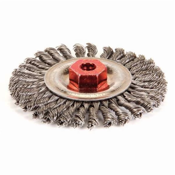 Weiler Twist Wire Wheel Wire Brush, Threaded Arbor 94261