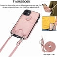 thumbnail image 4 of Necklace Crossbody Case for iPhone 12 Mini,PU Leather Wallet Lanyard Case Cover with Card Holder Adjustable Detachable Anti-Lost Neck Strap Case for iPhone 12 Mini,5.4",Pink, 4 of 13