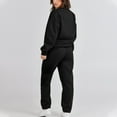 thumbnail image 4 of Savings Clearance 2024! Funicet Women's 2 Sets Long Sleeve Crew Neck Pullover Tracksuit Pants Tracksuit Casual Suit Black M, 4 of 6