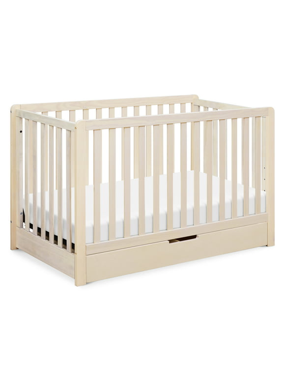 Carters by DaVinci Colby 4 in 1 Convertible Crib with Trundle Drawer with 6 Drawer Dresser in Washed Natural , Plus Complete slumber Criband Toddler Mattress