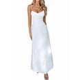 thumbnail image 1 of Robes Boho Fluides à Fente à Lacets pour Femmes Sortie Ligne A Décontractée Robe d'Été Blanche TTG, 1 of 5