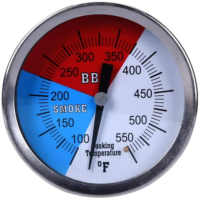 BBQ Charcoal Grill Pit Wood Smoker Temp Gauge Grill Thermometer with 3