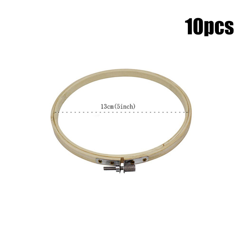 10pcs/set 3 Inch 8cm Wooden Embroidery Hoops Bamboo Circle Cross Stitch Hoop HOT