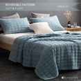 thumbnail image 4 of Kasentex  Quilt Set, Machine Washable, Ultra Soft, Lightweight, Stone-Washed Bedspread Dark Grey King, 4 of 5