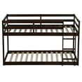 thumbnail image 5 of Twin Over Twin Bunk Bed, UHOMEPRO Solid Wood Bunk Bed with High Safety Rail, Ladder, Heavy Duty Bunk Beds, Space-Saving Bedroom Dorm Room Furniture, Espresso, 5 of 10