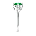 thumbnail image 3 of ANGARA Classic Round Lab Grown 1.75 Ct Emerald Solitaire Bypass Engagement Ring for Women in 14K White Gold (Size-8mm) | May Birthstone, Anniversary, Jewelry Gift for Women | Lab-Grown Emerald Ring, 3 of 9