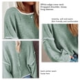 thumbnail image 4 of Suéter de punto de manga larga para mujer, suéter de punto con cuello redondo para mujer, jersey de punto con hombros caídos, Tops rendimiento confiable, 4 of 5