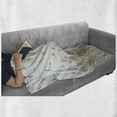 thumbnail image 6 of Victorian Soft Flannel Fleece Blanket, Damask Motifs in Vintage Romantic Country Style Ombre Elements Floral Art, Cozy Plush for Indoor and Outdoor Use, 60" x 80", Brown Grey White, by Ambesonne, 6 of 6
