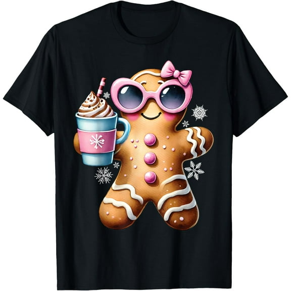 Gingerbread Drinking Hot Chocolate Bougie Women Christmas T-Shirt TShirt