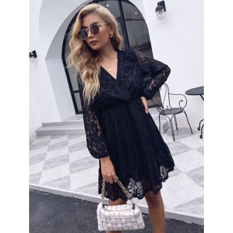 lace surplice detail dress Lace Detail Surplice Cap Sleeve Mini Dress Leather & Lights Store