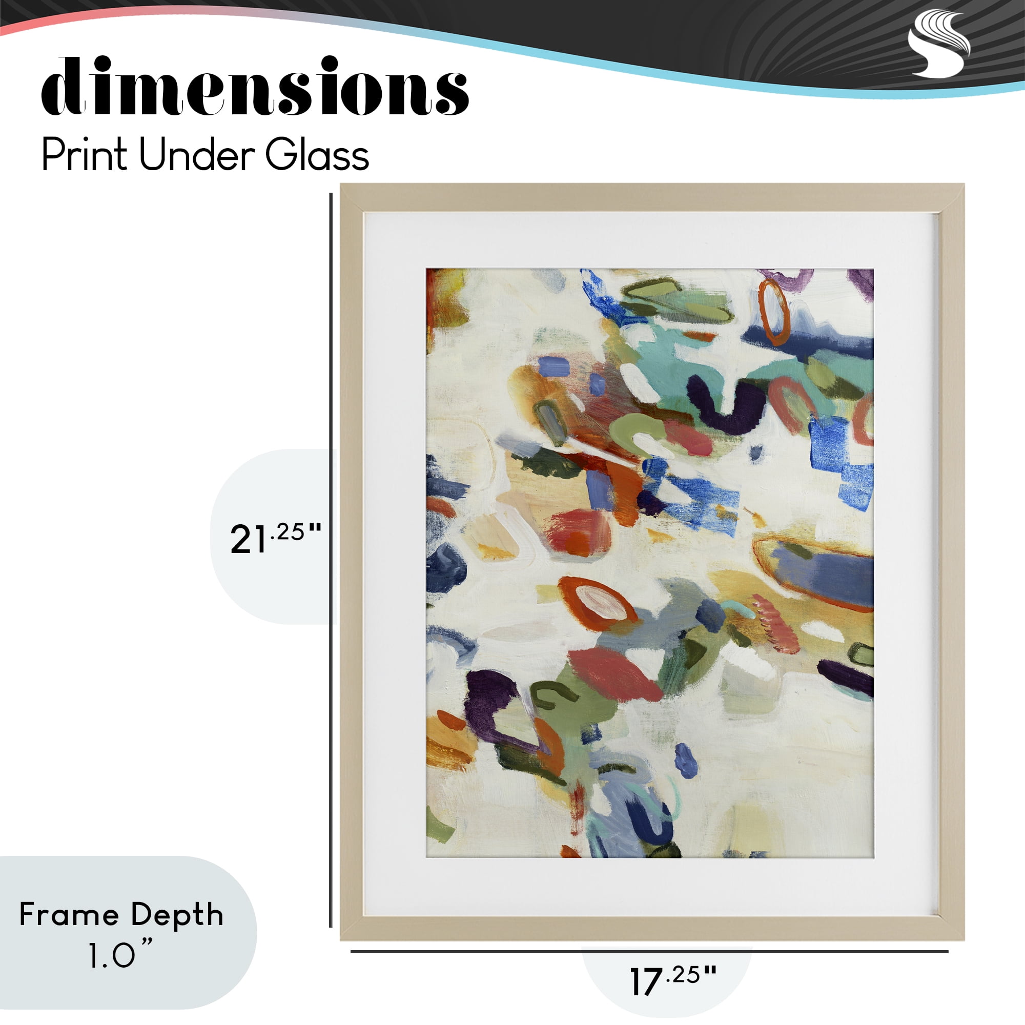 Stupell Industries Multihued Expressive Abstract Birch Framed Print Under Glass, design by Lisa Ridgers