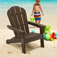 thumbnail image 2 of Costway Kids Adirondack Chair with High Backrest Armrests Fire Pit Chair for Kids Ages 3-8 Brown, 2 of 8