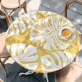 thumbnail image 4 of Yellow Monstera Deliciosa Round Tablecloth 45-54 Inch Round Fitted Table Cloth with Elastic Edge, Summer Botanical Tropical Waterproof Table Cover Protector for Outdoor Picnic Party Dining, 4 of 9