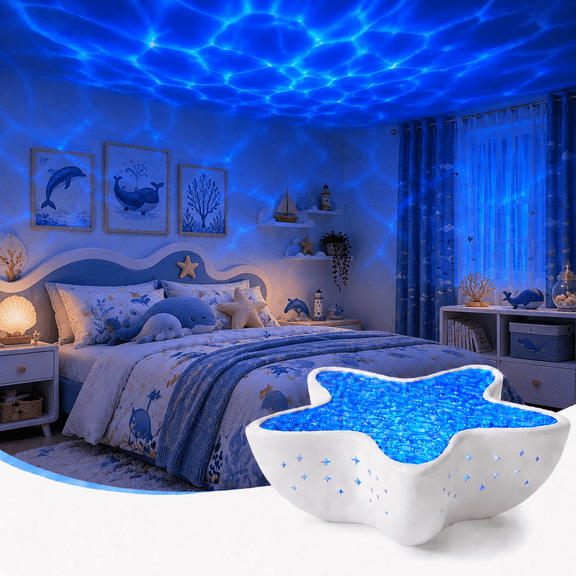 DAYBETTER Starfish Northern Lights Projector, 7 Color Modes Ocean Wave Night Light with Adjustable Brightness, for Bathroom, Bedroom