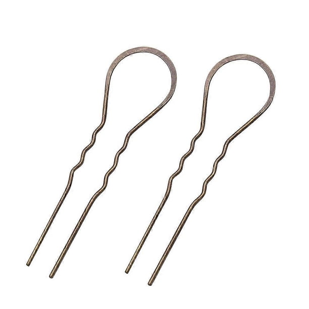 10pcs U Shaped Hairpins Wavy Hair Clips Alloy Bobby Pin Hair Stick for Women and Girls (Ancient Bronze)