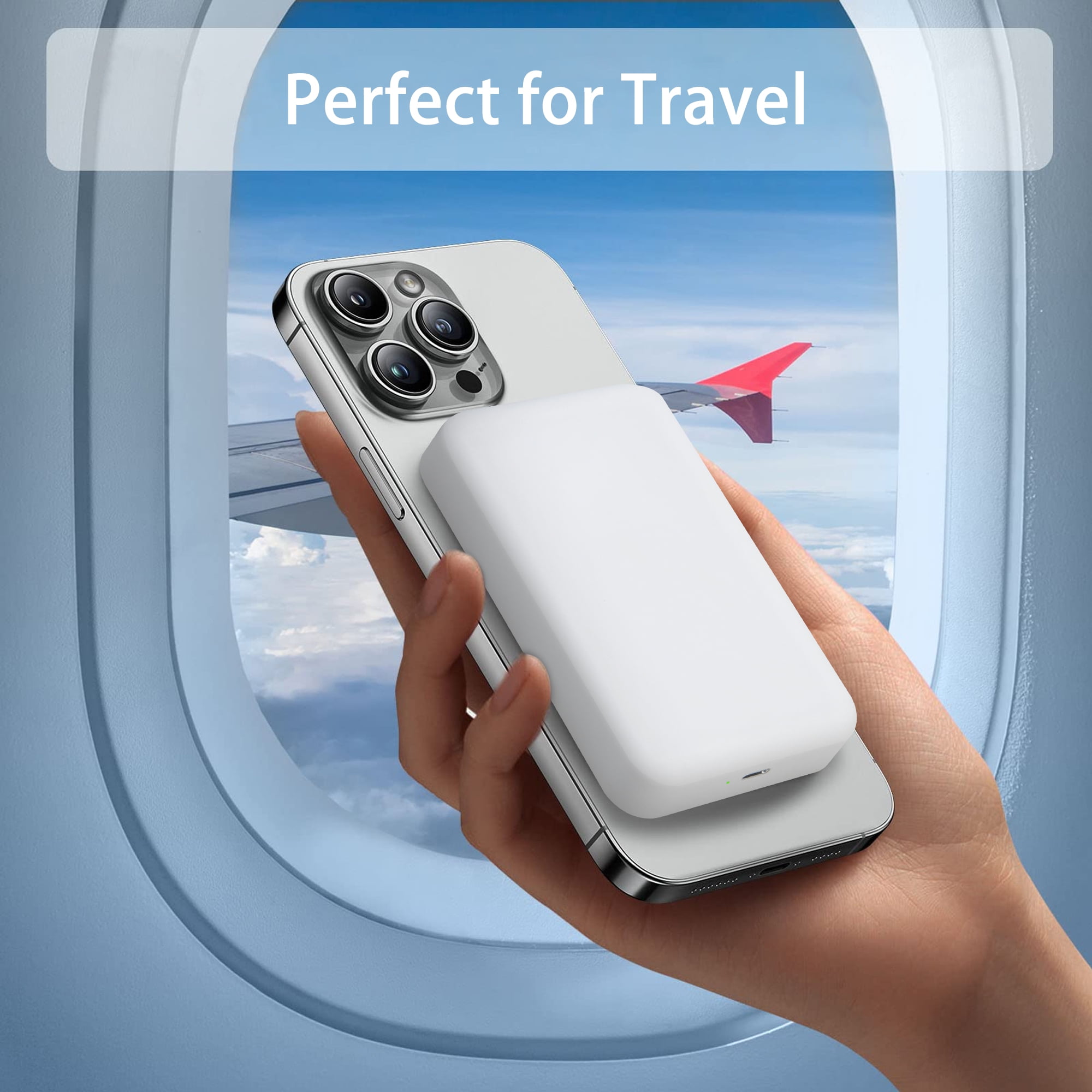 Magnetic Power Bank 5000mAh, Wireless Portable Charger, 15W Fast Charging Battery Pack , Compatible with Magsafe, iPhone 15/15 Plus/15 Pro/15 Pro Max, iPhone 14/13/12 Series