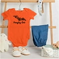 thumbnail image 3 of Cute Haunted House Halloween Bat Romper Boys or Girls Infant Baby Brisco Brands NB, 3 of 6